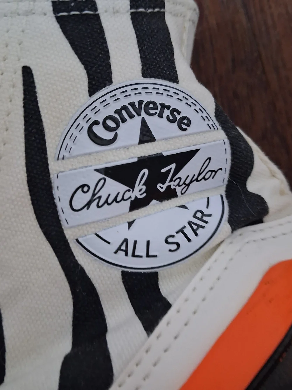 Converse Women's High-Top Sunblocked  Zebra Print/ Orange Shoes; Size 7.5 - Picture 6 of 10